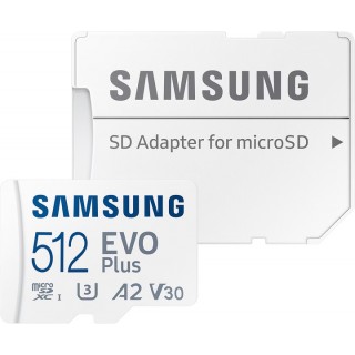 Samsung EVO Plus (2024) 512GB MicroSDXC Class 10+SD Adapter